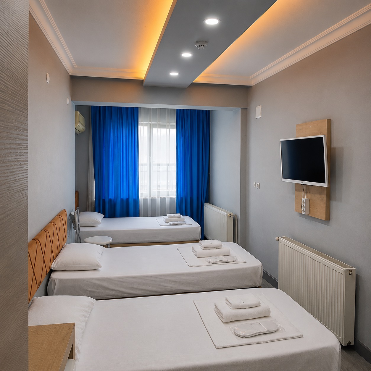 Otel Yaşasın üç yataklı oda görünümü